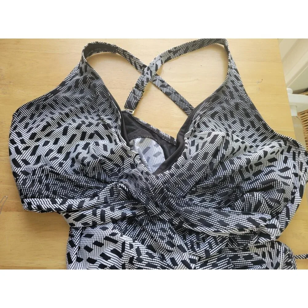 Captiva Christina Women's Plus Size 2X Gray One Piece Swimsuit GEO35E